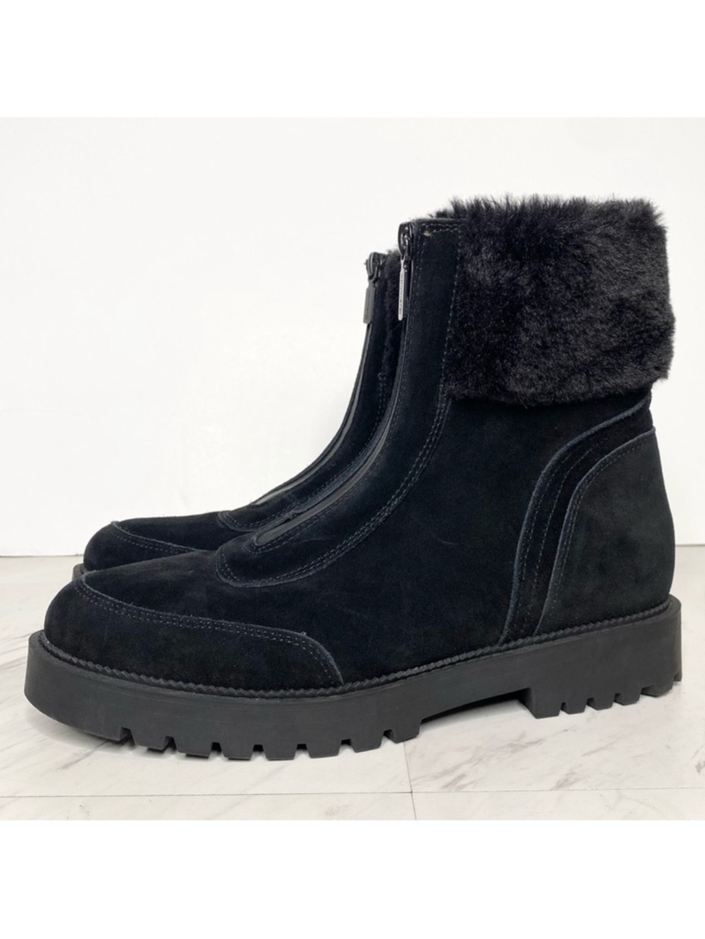 Blondo Hayven Black Suede Faux Fur Cuff Boot 9M